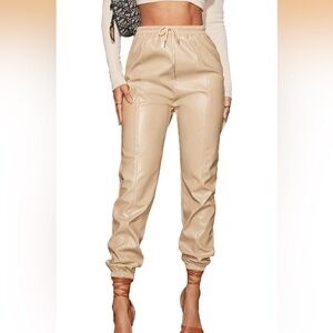 Stylish Cream Straight Leg cuffed Pants medium